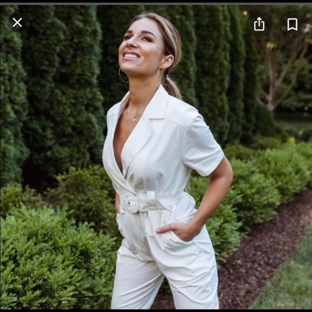 White Kittenish Jumpsuit worn once size L